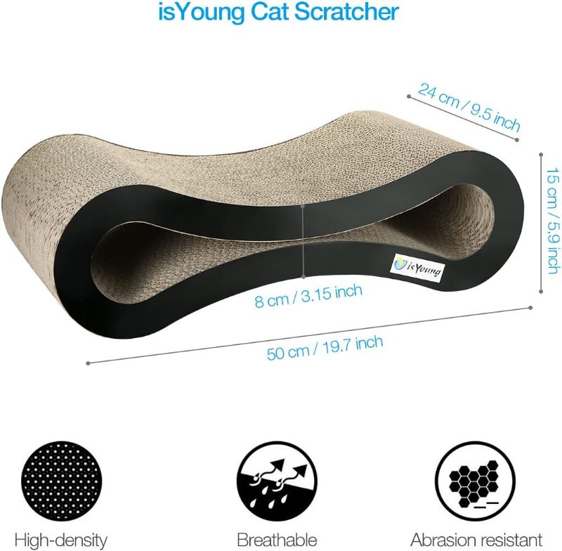 Photo 2 of isYoung Cat Scratcher Lounge Corrugated Cat Scratcher Cardboard Protector for Furniture Couch Floor Eco-Friendly Toy - Keep Cats Fun Healthy
