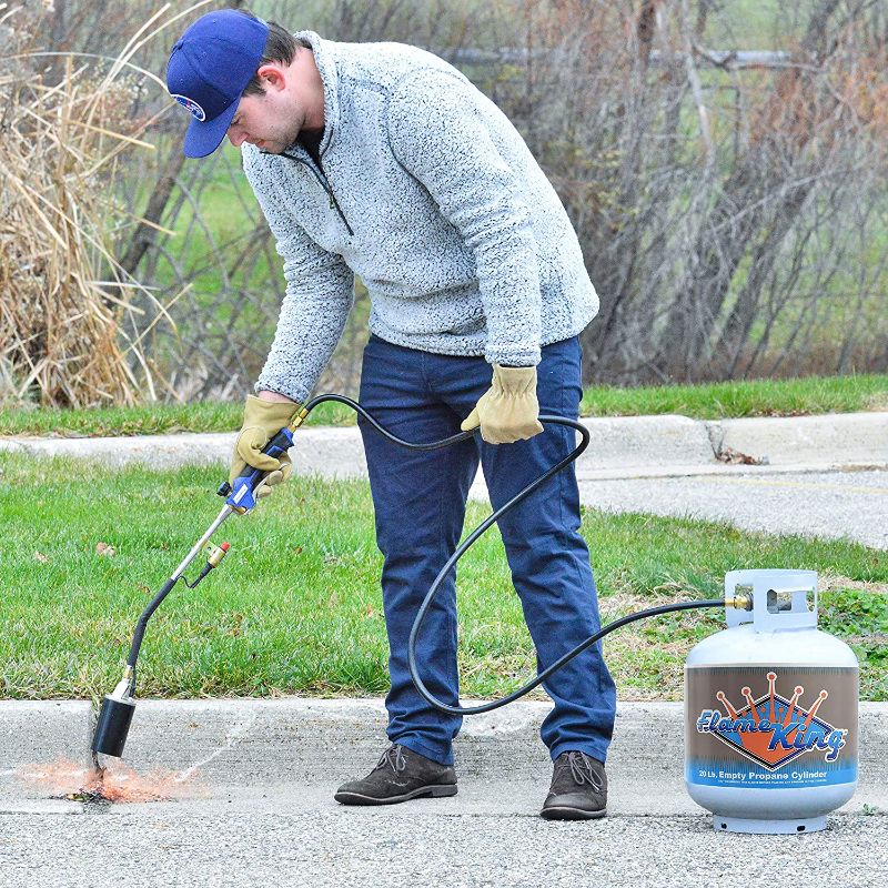 Photo 2 of Flame King Propane Torch Kit Heavy Duty Weed Burner, 340,000 BTU with Battery Operated Igniter (Self Igniting), with 6 ft Hose Regulator Assembly
