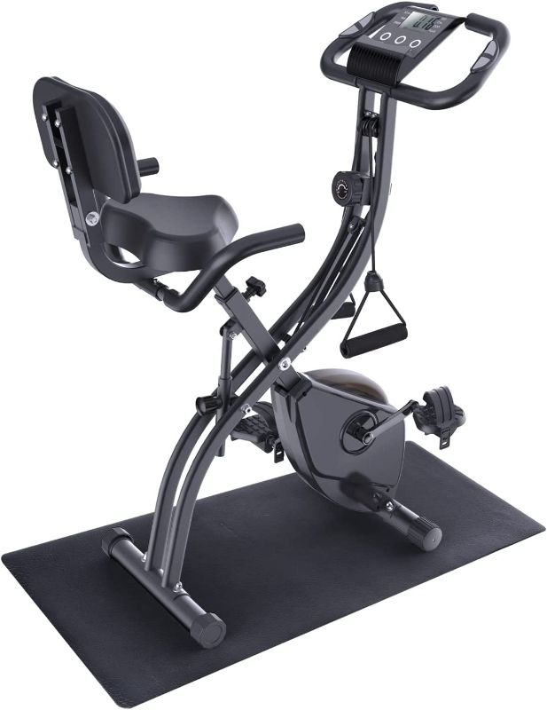 Photo 1 of Foldable Exercise Bike, Sportneer 2023 New Version 3 in 1 Resistance Stationary Bike with 16 Level Magnetic, Indoor Cycling Bike with PVC Floor Mat, Folding Workout Bike, Versatile LCD Screen, Heart Rate Grip

P.D. 27"D x 16"W x 42"H