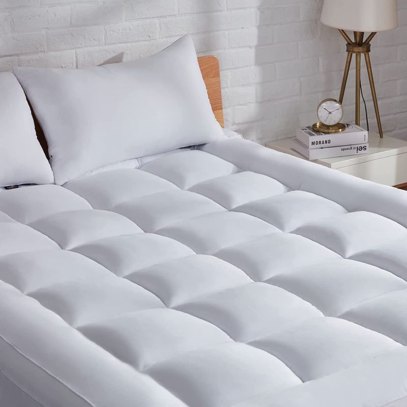 Photo 1 of BDEUS Extra Thick Mattress Topper King Size Down Alternative Quilted Mattress Pad Fluffy Soft Breathable Mattress Cover with Stretches to 18" Deep Pocket Fits Up to 8"-21"
