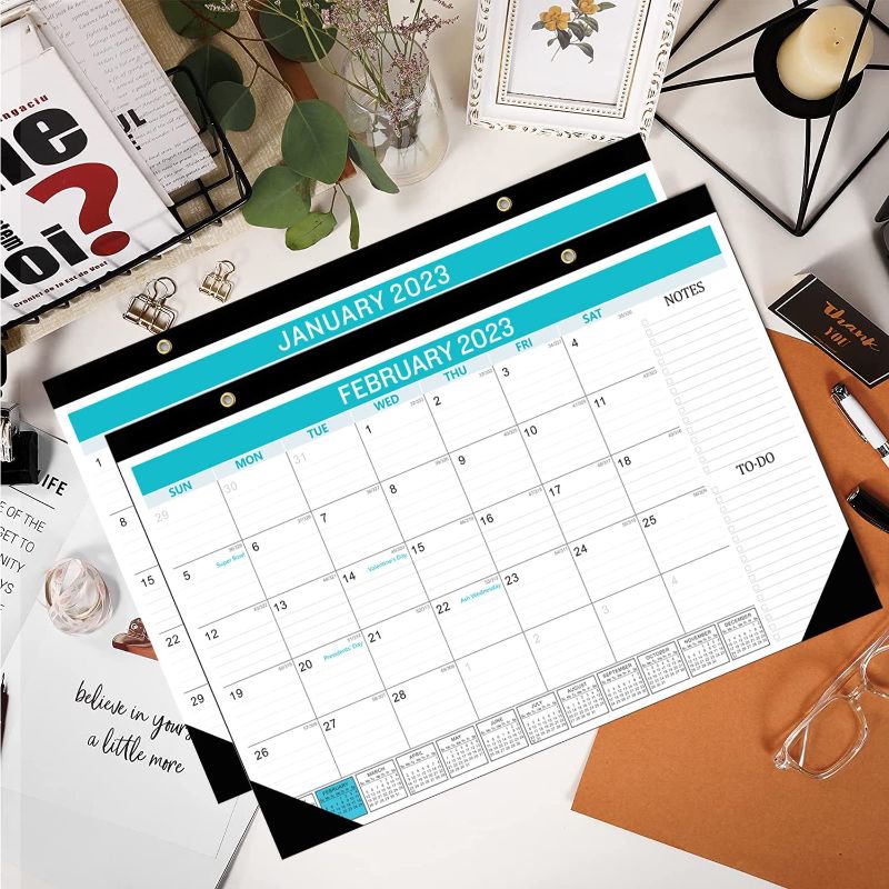 Photo 2 of Kyweel 2023-2024 Desk Calendar, 18 Month Desk Calendar/Wall Calendar Combo, 17" x 12", January 2023-June 2024, Highlight Holidays, Planning Calendar, Thick Paper
