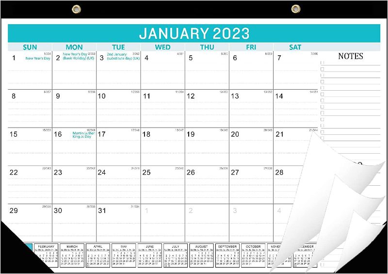 Photo 1 of Kyweel 2023-2024 Desk Calendar, 18 Month Desk Calendar/Wall Calendar Combo, 17" x 12", January 2023-June 2024, Highlight Holidays, Planning Calendar, Thick Paper
