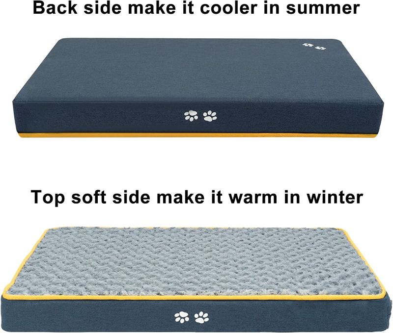 Photo 2 of KROSER Dog Bed for Small, Medium, Large and Extra Large Dog/Cats, Dog Crate Bed with Orthopedic Egg-Crate Foam, Sleeping Pet Bed Mat(Cool&Warm) with Removable and Reversible Cover
