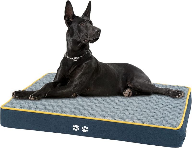 Photo 1 of KROSER Dog Bed for Small, Medium, Large and Extra Large Dog/Cats, Dog Crate Bed with Orthopedic Egg-Crate Foam, Sleeping Pet Bed Mat(Cool&Warm) with Removable and Reversible Cover
