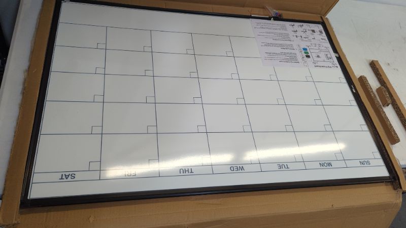 Photo 4 of Lockways Dry Erase Calendar Whiteboard, Magnetic White Board Calendar Monthly 48 X 36 Inch, Ultra-Slim Black Aluminium Frame
