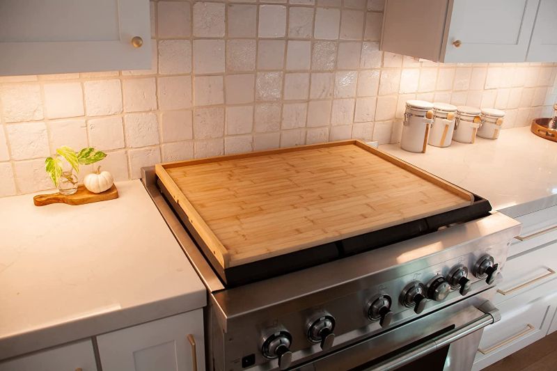 Photo 2 of Noodle Board | Stove Burner Covers | Stove Cover | Sink Cover | Stove Cover for gas and Electric Stoves | RV Sink Cover | Extra Work Surface | Stovetop Cover | XL Serving Tray | Wood
