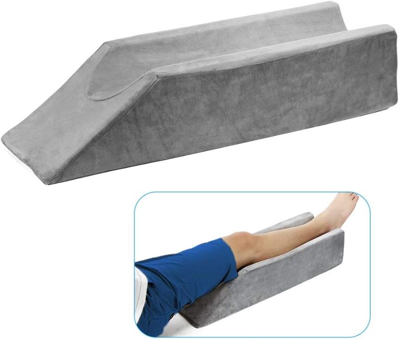 Photo 1 of Leg Elevation Pillow Wedge Knee After Surgery Foot Elevation Elevated Leg Rest Pillow Elevating Bolster Knee Support Pillow Foam Elevator Leg Ramp Lift Foam Wedge Sleeping Cushion for Legs Ankle
