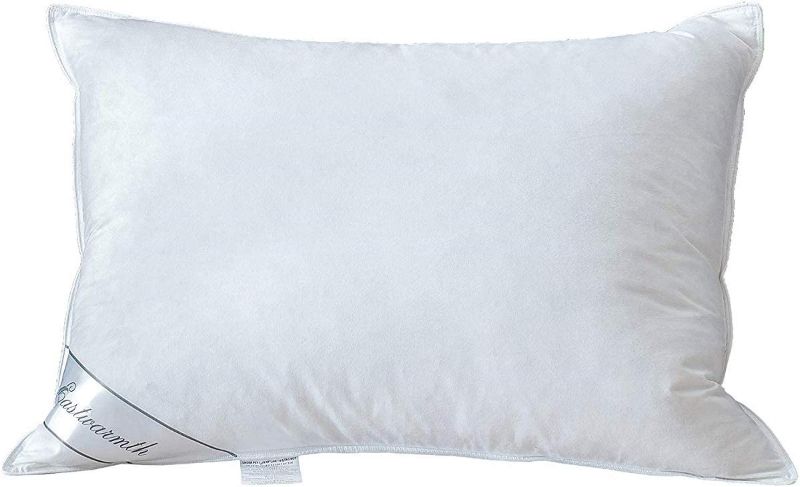 Photo 1 of Eastwarmth Standard Goose Down Feather Hotel Collection Pillow for Sleeping,100% Cotton Cover Bed Pillow Standard Size (20x26IN) 1 Pack
