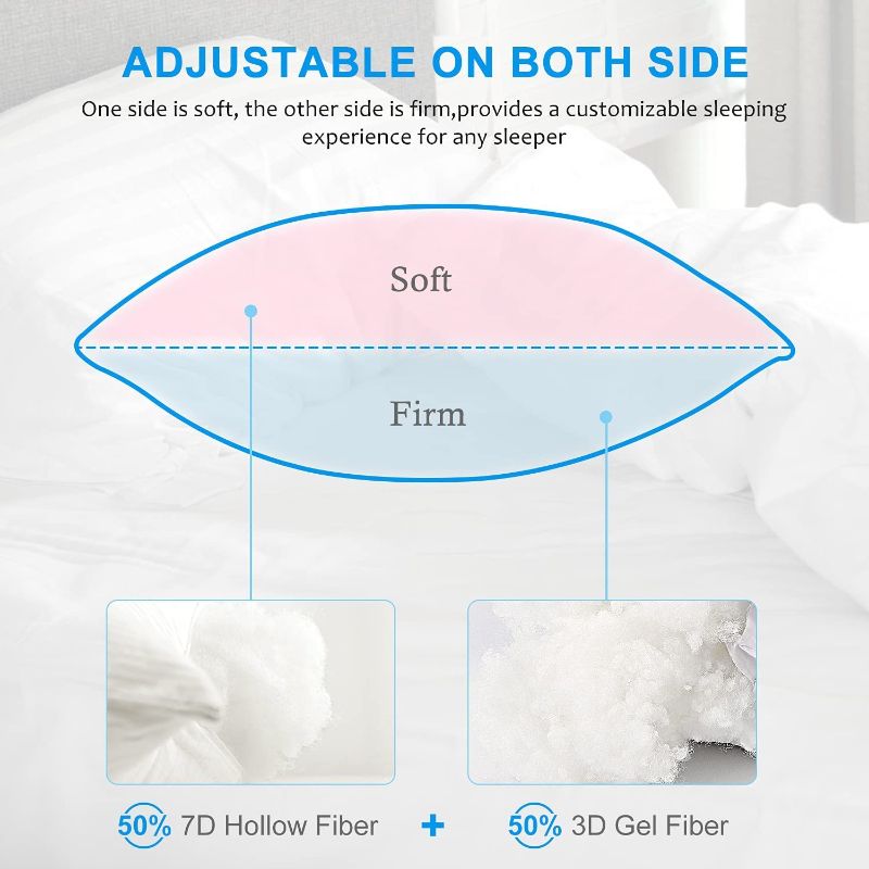 Photo 3 of EIUE Hotel Collection Bed Pillows for Sleeping 2 Pack Queen Size?Pillows for Side and Back Sleepers,Super Soft Down Alternative Microfiber Filled Pillows,20 x 30 Inches
