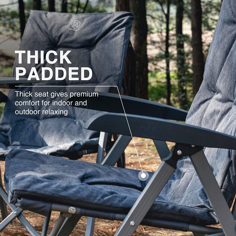 Photo 2 of EVER ADVANCED Folding Camping Recliner Chair Fully Padded with Adjustable High Back Support Portable for Adults Patio Reclining Chair
