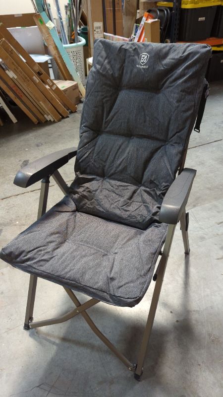 Photo 4 of EVER ADVANCED Folding Camping Recliner Chair Fully Padded with Adjustable High Back Support Portable for Adults Patio Reclining Chair
