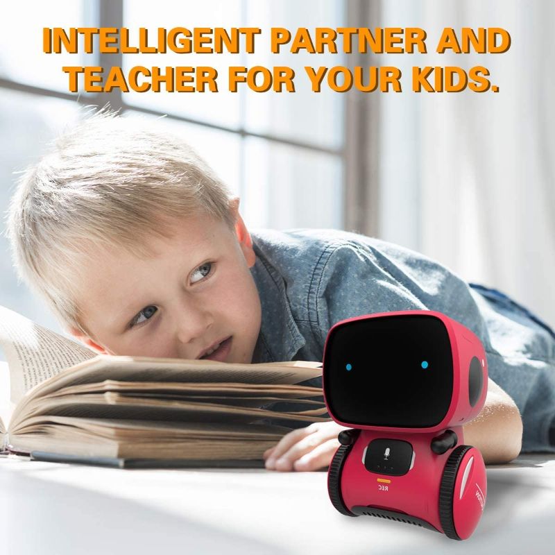 Photo 2 of 98K Kids Robot Toy, Smart Talking Robots, Gift for Boys and Girls Age 3+, Intelligent Partner and Teacher, with Voice Controlled and Touch Sensor, Singing, Dancing, Repeating
