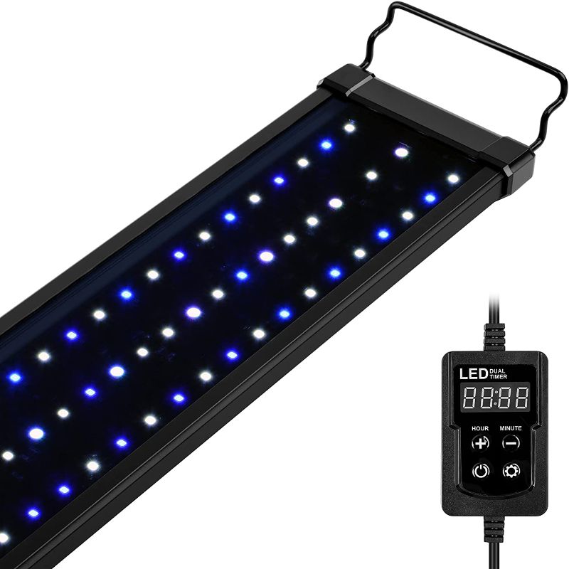 Photo 1 of NICREW ClassicLED Marine Aquarium Light, LED Light with Dual-Channel Timer for Saltwater Fish and Reef Tanks, 18 to 24-Inch, 20-Watt
