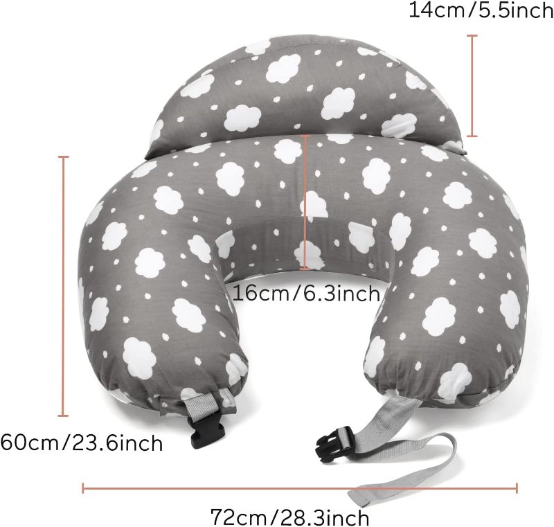 Photo 2 of Momcozy Nursing Pillow for Breastfeeding, Original Plus Size Breastfeeding Pillows for More Support for Mom and Baby, with Adjustable Waist Strap and Removable Cotton Cover, Grey
