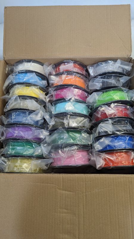 Photo 4 of MIKA3D 24 Spools PLA 3D Printing Filament Bundle Pack, 1.75mm PLA Filament with 24 Beautiful Unique Colors, Each Spool 0.25kg, Total 6Kg 3D Printing PLA Material with Extra 3D Printer Tool
