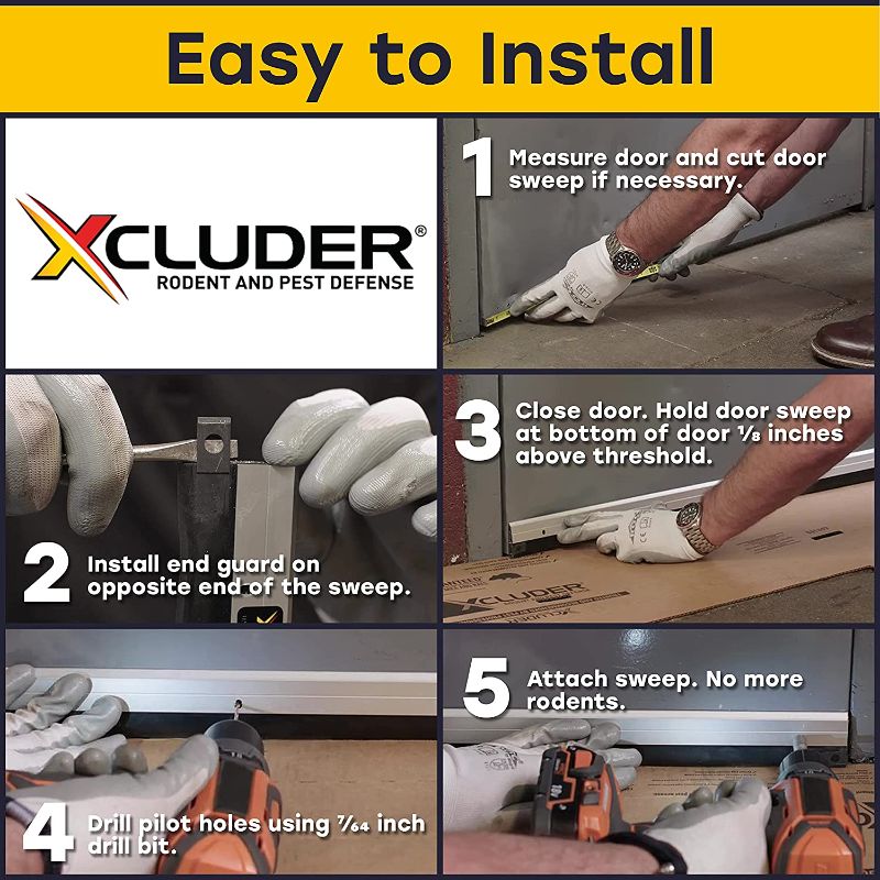 Photo 2 of Xcluder 36 in. Low-Profile Door Sweep, Dark Bronze, Seals Out Rodents & Pests, Enhanced Weather Sealing, Easy to Install; Door Seal Rodent Guard; Rodent Proof Door Sweep