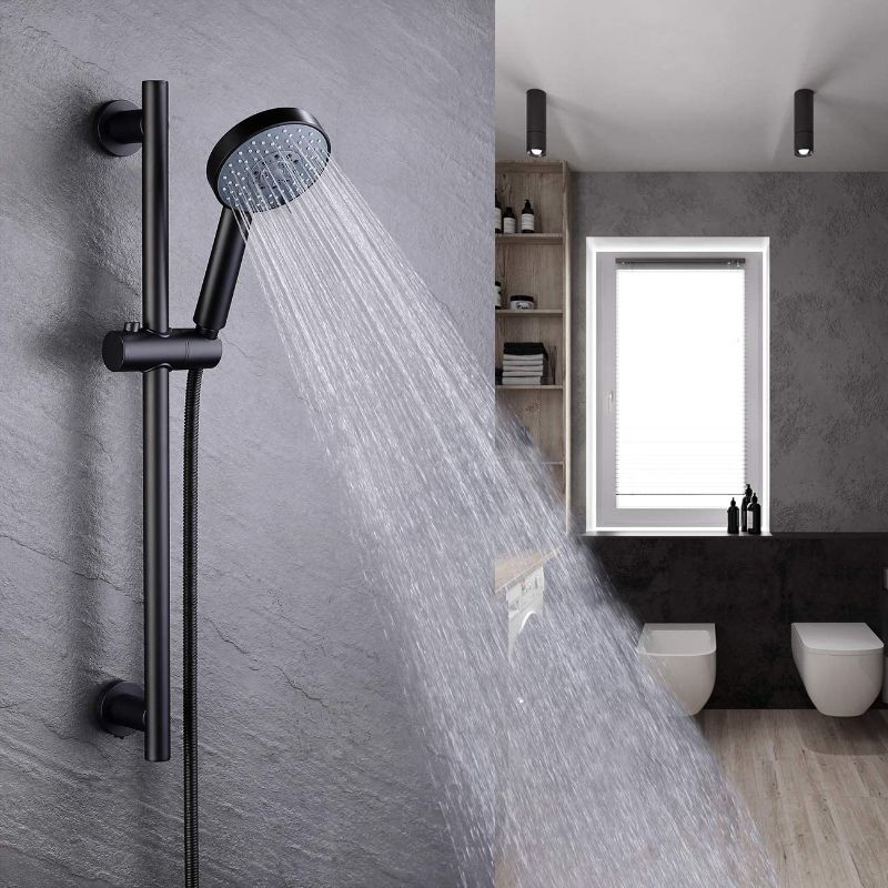 Photo 1 of KES Shower Slide Bar for Bathroom with Adjustable Handheld Shower Holder Wall Mount SUS 304 Stainless Steel Matte Black, F204-BK

