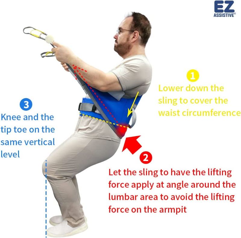 Photo 2 of EZ Assistive Sit to Stand Lift Patient Aid Padded Sling and Stand Assist with Back Support,Patient Lift Sling Works with Most Mobility Aids & Equipment (Large)
