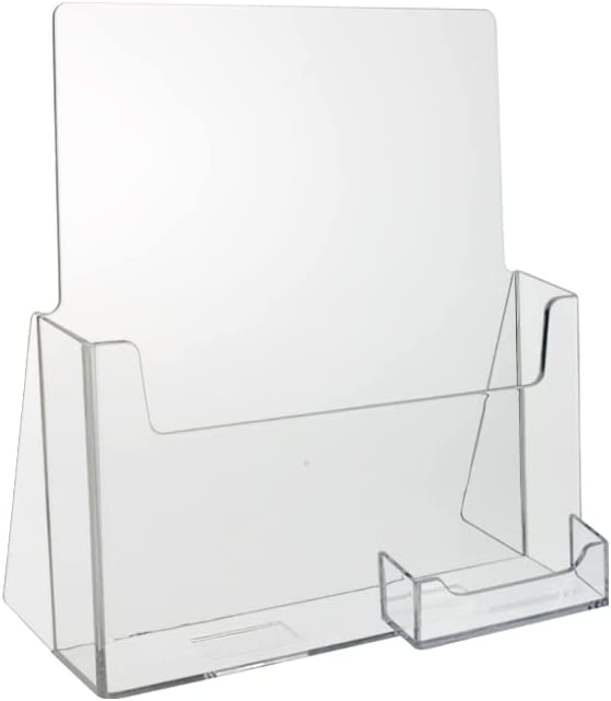 Photo 1 of Source One Large Brochure Holder 8.5 x 11 Inches with Business Card Holder (8 PACK, Clear)
