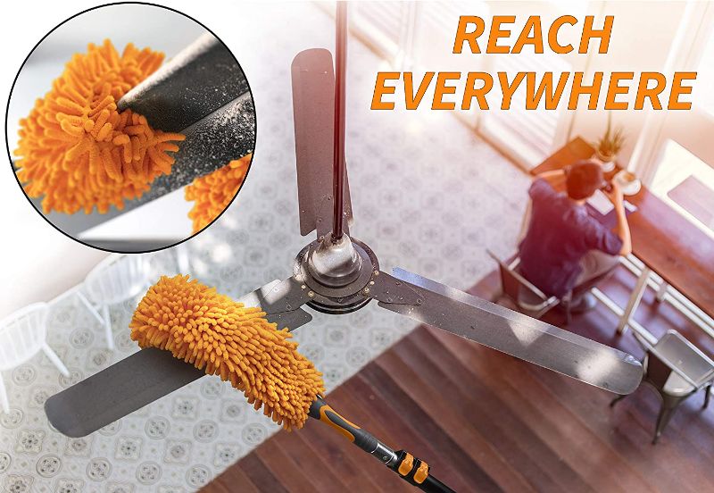 Photo 2 of 20 Foot High Reach Duster Kit with 5-12 ft Extension Pole // High Ceiling Duster Cleaning Kit with Telescopic Pole // Cobweb Duster // Feather Duster and Ceiling Fan Duster // The Ultimate Dusting Kit
