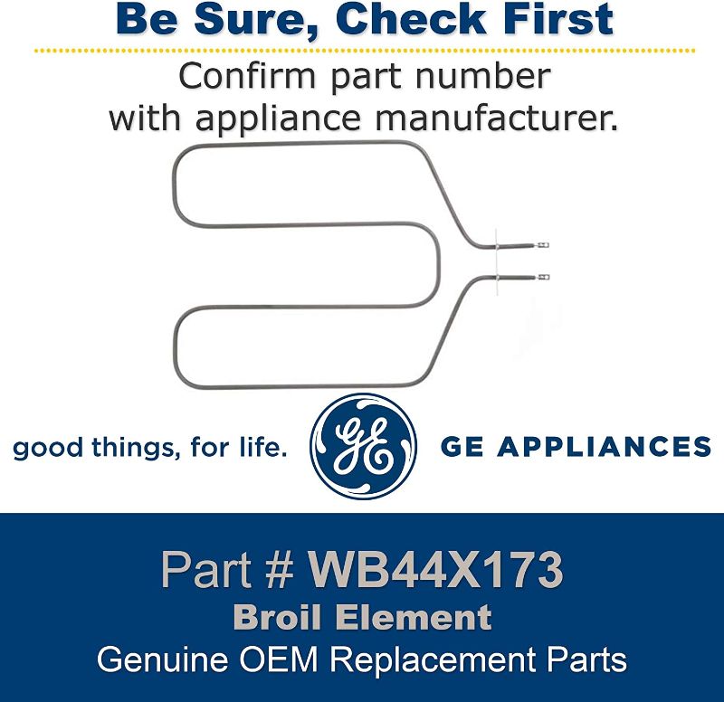 Photo 2 of GE WB44X173 Broil Element , Black

