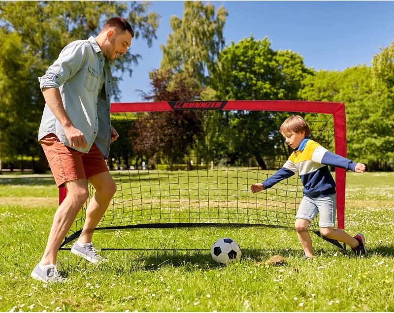 Photo 1 of L RUNNZER Portable Soccer Goal, Soccer Nets for Backyard Training Goals for Soccer Practice with Carrying Case
