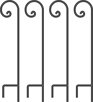 Photo 1 of BEAU JARDIN Shepherd Hook 37 Inch 4 Pack One Piece Structure No Assembly Required 2/5 Inch Heavy Duty Solid Metal Shepards for Garden Outdoor Plants Lantern Mason Jar Wind Chimes Wedding Small BG181
