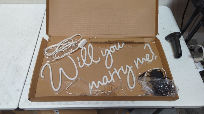 Photo 4 of Will You Marry Me Neon Sign with Lights for Proposal Wedding Decorations?25.2 inches Large marry me sign for Engagement?Romantic Neon Sign Wall Art for Wife?Warm White
