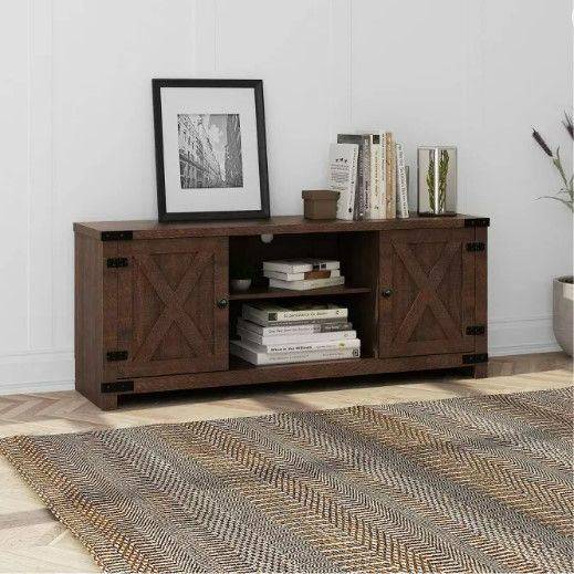 Photo 2 of Claret Console TV Stand for TVs up to 64 Brown - RST Brands
