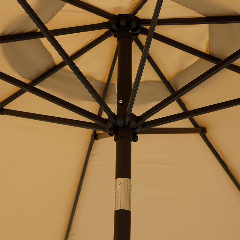 Photo 2 of 9' Outdoor Market Patio Umbrella with Push Button Tilt and Crank, 8 Ribs (Tan)