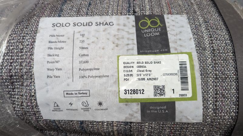 Photo 1 of Solid Shag Cloud Gray 8 ft. Square Area Rug
