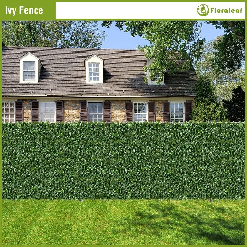 Photo 2 of FLORALEAF Artificial Ivy Privacy Fence Screen 6'x14' Artificial Hedge Leaf and Faux Ivy Vine Leaf Fence Wall Decoration for Outdoor Garden, Yard Decore
