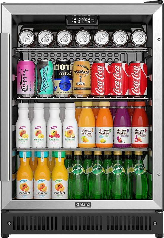 Photo 1 of Galanz GLB57MS2B15 172 Cans Built in Beverage Refrigerator, Digital Temperature Control, White LED Interior Lighting, Stainless Steel
