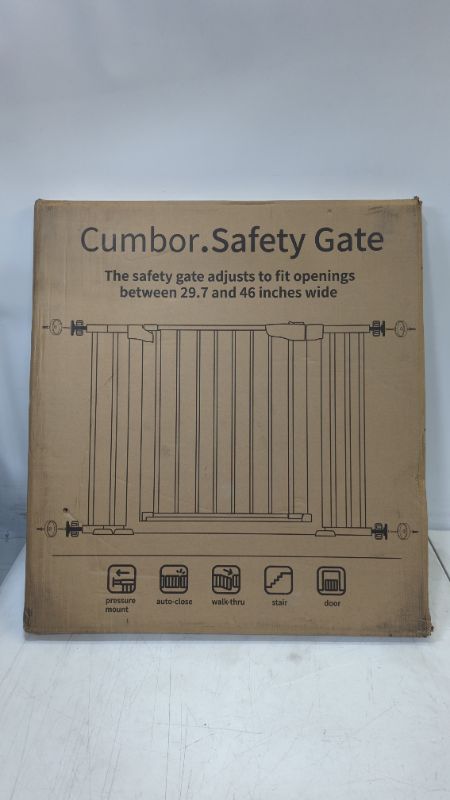 Photo 2 of Cumbor 43.3" Auto Close Safety Baby Gate, Extra Tall and Wide Child Gate, Easy W