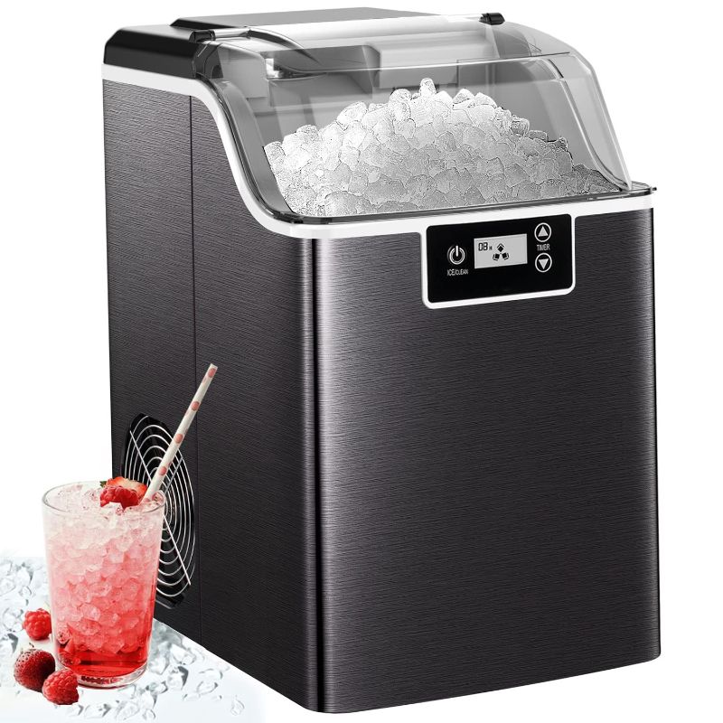 Photo 1 of Nugget Ice Machine, Nugget Ice Maker Countertop, Chewable Ice Maker Machine, up to 44Lbs per Day, 3lbs / Basket at a time (with Ice Scoop and Ice Baseket as Gifts)

