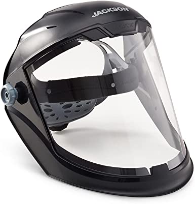 Photo 1 of Jackson Safety Lightweight MAXVIEW Premium Face Shield with 370 Speed Dial Ratcheting Headgear
