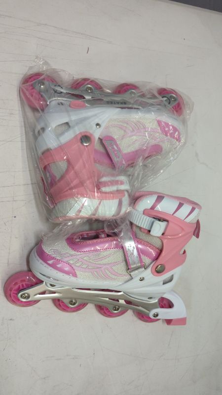 Photo 4 of  Kids Inline Skates for Girls & Boys - Adjustable Roller Blades with LED Illuminating Light Up Wheels - Youth Skates Can Be Used Indoors & Outdoors