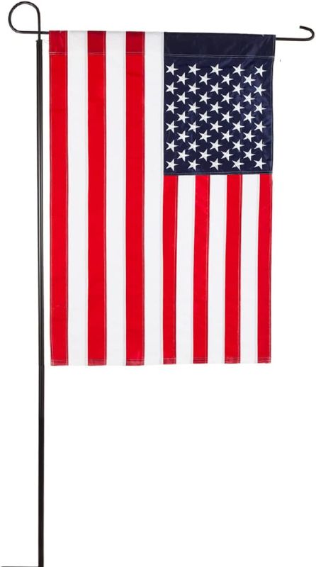 Photo 1 of Evergreen Flag Oversized Metal Outdoor Flag Stand 7-Feet Tall & 40-Inch Wide | Sturdy 5 lbs Solid Steel | Black | Fits 3x5 and Smaller American Flag and Seasonal | Home Garden Planter House Décor
