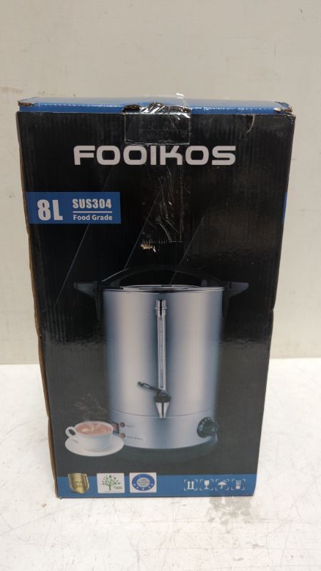 Photo 1 of Fooikos Coffee Urn?8L-50 Cups, 304 Stainless Steel?1600W Fast Heating Black
