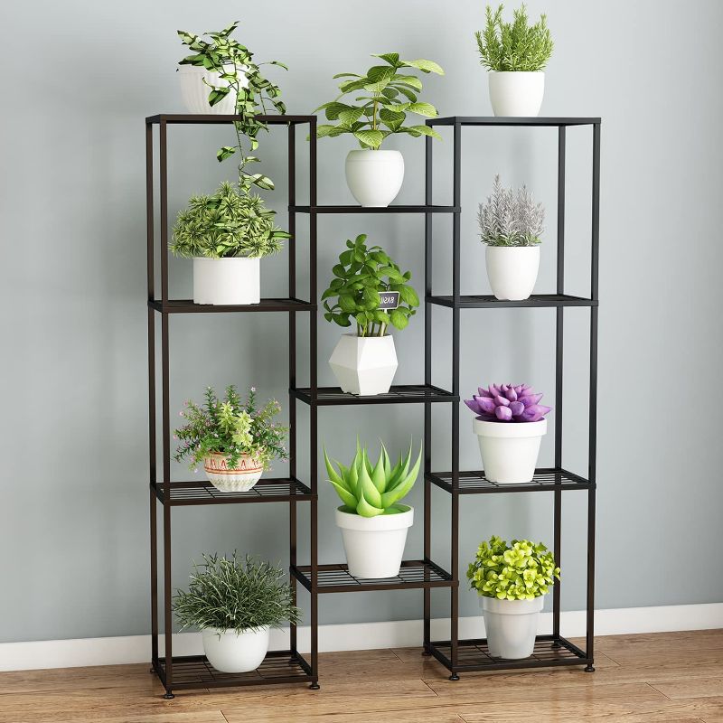 Photo 1 of YUJCHMTZN 11Tiers Plant Stand Indoor Metal Plant Stands Outdoor Tiered Plant Shelf for Multiple Plants, 11 Tiers Plant Rack Holder Garden Shelves Flower Stand for Living Room Patio Corner
