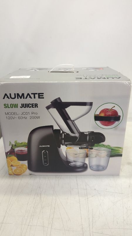 Photo 1 of Slow Juicer Machines, AUMATE Fretta Wide Feed Chute Masticating Juicer, Press Juicer Cold, Celery Juicer, Juice Extractor Machine with Quiet DC Motor/Reverse Function, Soft/Hard Mode(Silver)
