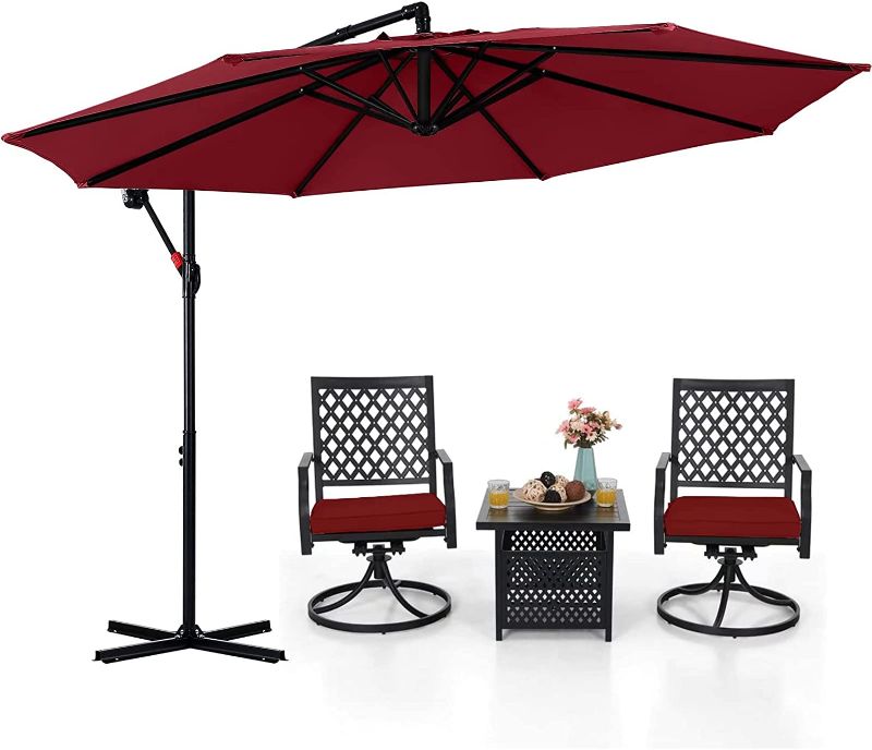 Photo 1 of ABCCANOPY Cantilever Patio Umbrellas 9FT Burgundy
