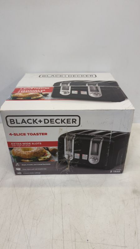 Photo 2 of BLACK+DECKER T4569B 4-Slice Toaster, Bagel Toaster, Black