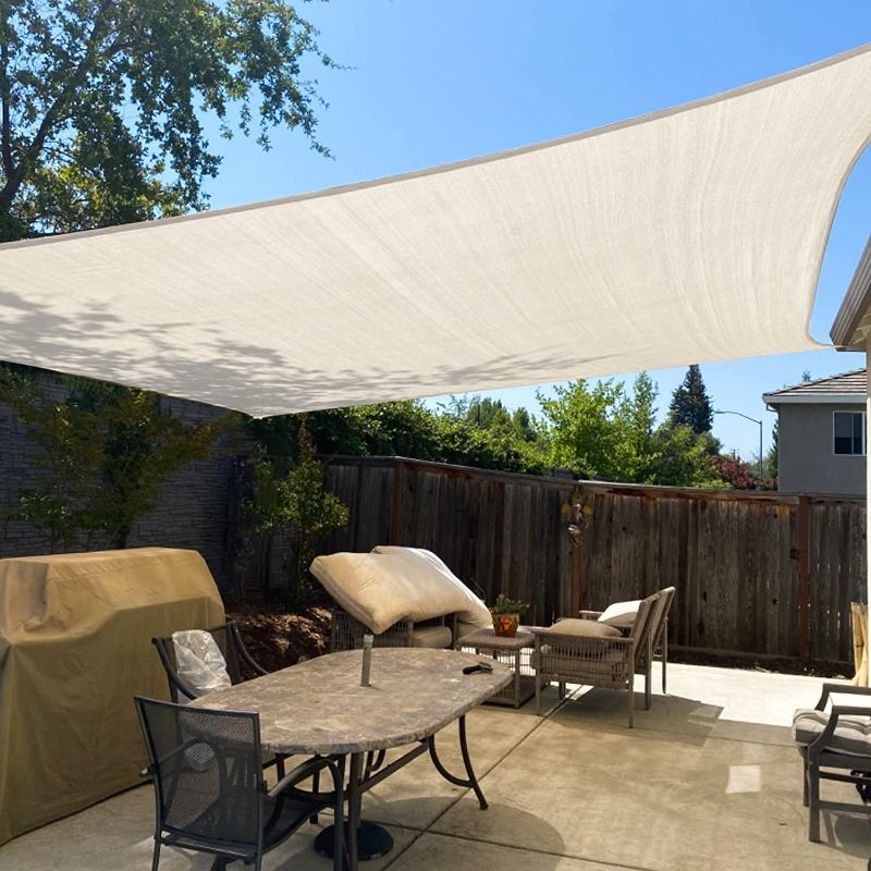 Photo 1 of Garden expert 16'x20' Sun Shade Sail Cream Rectangle Canopy Sail Shade for Patio Garden Outdoor Backyard
