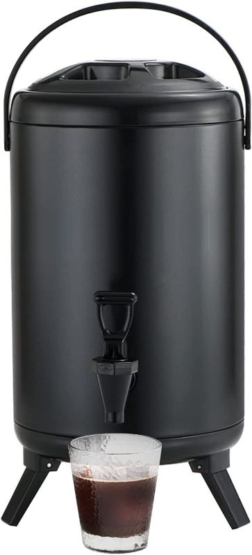 Photo 1 of Stainless Steel Insulated Beverage Dispenser 12 Liter/3.17 Gallon with Spigot for tea, coffee, cold milk, water, juice in parties, offices, weddings (12 Liter/3.17 Gallon)
