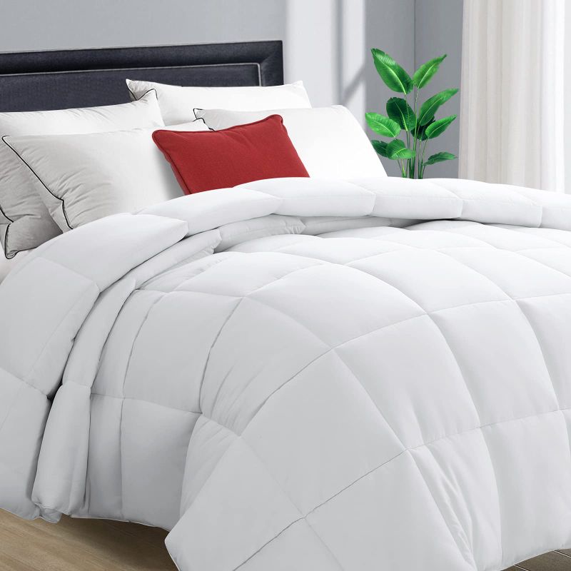 Photo 1 of Morflys All Season King Size Duvet Insert Down Alternative Quilted Comforter, Soft Warm Fluffy Breathable with Corner Ties,Machine Washable,Black,90x102 inches
