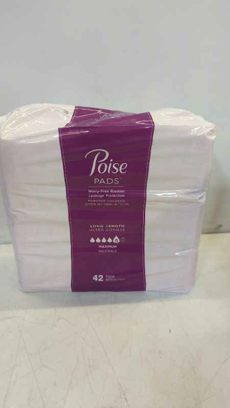Photo 3 of Poise Incontinence Pads & Postpartum Incontinence Pads, 5 Drop Maximum Absorbency, Long Length, 42 Count (Pack of 2), Total 84 Count
