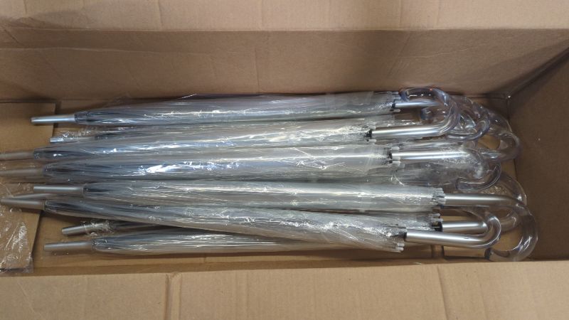 Photo 3 of Cloak 10pk Clear Wedding Umbrella for Rain in Bulk Pack
