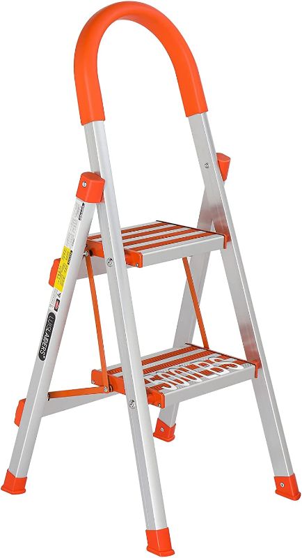 Photo 1 of LUISLADDERS 2 Step Ladder Aluminum Lightweight Folding Step Stool Portable Home and Kitchen Sturdy Stepladder 500lbs EN131
