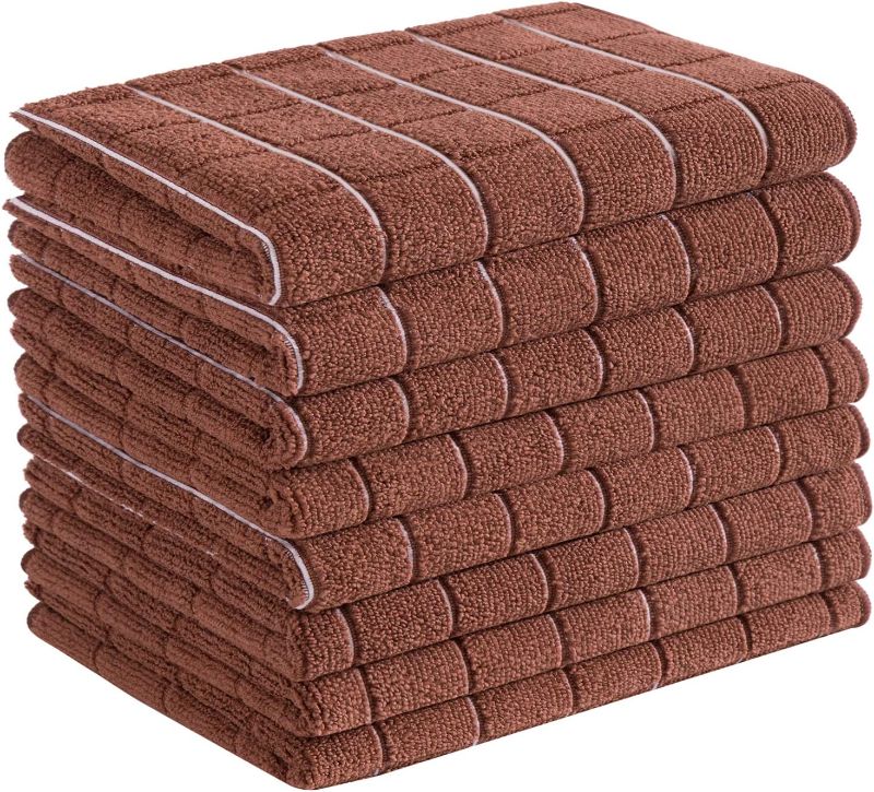 Photo 1 of Microfiber Dish Towels - Soft, Super Absorbent and Lint Free Kitchen Towels - 8 Pack (Lattice Designed Brown Colors) - 26 x 18 Inch
